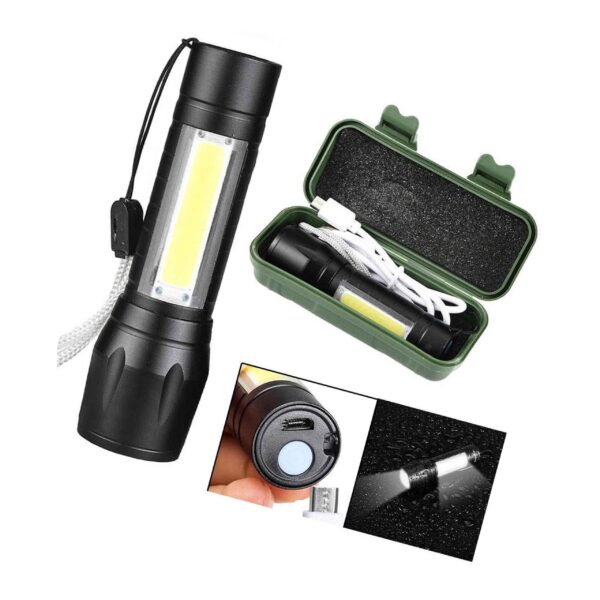 Linterna mini con Zoom recargable USB