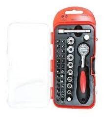 Llaves y puntas con crique x 38 pzs 1/4