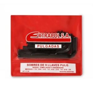 Juego de 9 llaves hexagonales en pulgadas