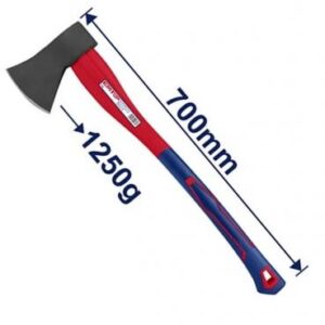 Hacha 1250grs Cabo Largo Fibra Y Grip Emtop