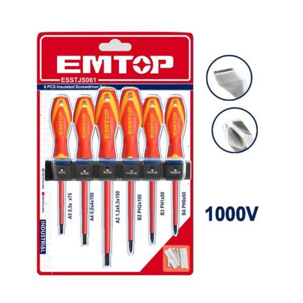 Destornillador electricista 1000 v x 6 pzs