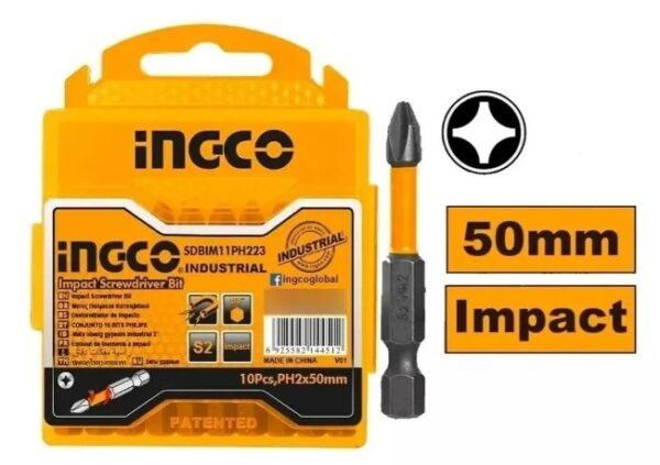 Punta de impacto PH2 x 50mm Ingco