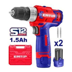 Taladro Atornillador 10Mm 45Nm Bat,12V C/carg Y 2 Baterias