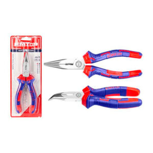 Pinza de punta CURVA 160mm Ac.Carbono mango grip E