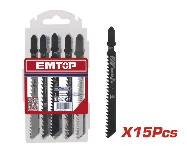 Set 15 sierra p/caladora 74mm 8TPI T111C Madera EMTOP