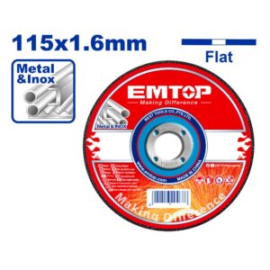 Disco de corte 115 x 1,6mm Apto inox EMTOP