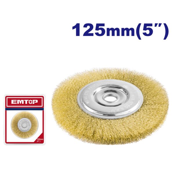 Cepillo circular plano 125mm con buje 22mm EMTOP
