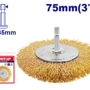 Cepillo circular plano 75mm con perno 1/4 EMTOP