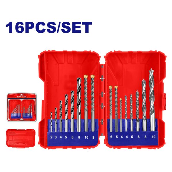 Juego de mechas 16 pzs AR-Madera-Widia EMTOP