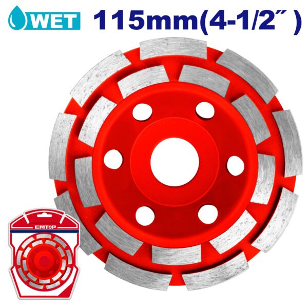 Disco Copa widia doble 115mm 18 segmentos EMTOP