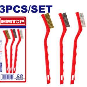 Set de 3 cepillos 7 pulg nylon, laton y acero TV EMTOP