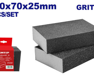 Set X 2 Esponja Abrasiva 100X70X25Mm Gr.80 Metal Y Madera Tv Emtop Emuk1501