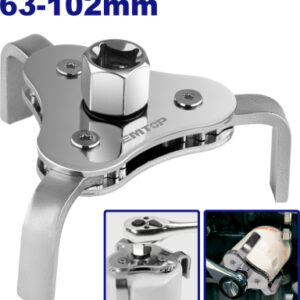 Llave 3 Patas Saca Filtro 63-102Mm 1/2 Y 3/8 Tv Emtop Emul1401