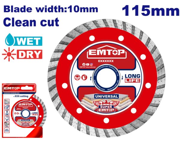 Disco Turbo 115mm seg 10mm EMTOP