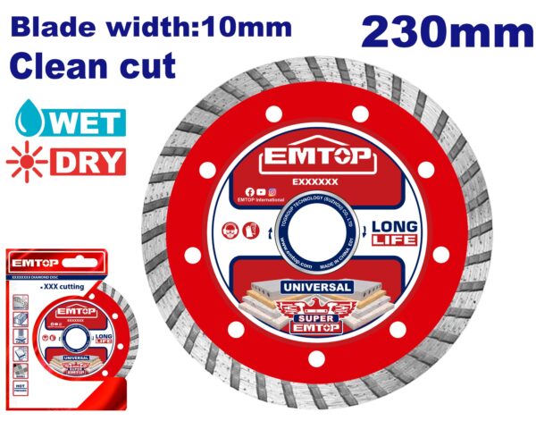 Disco Turbo 230mm seg 10mm EMTOP