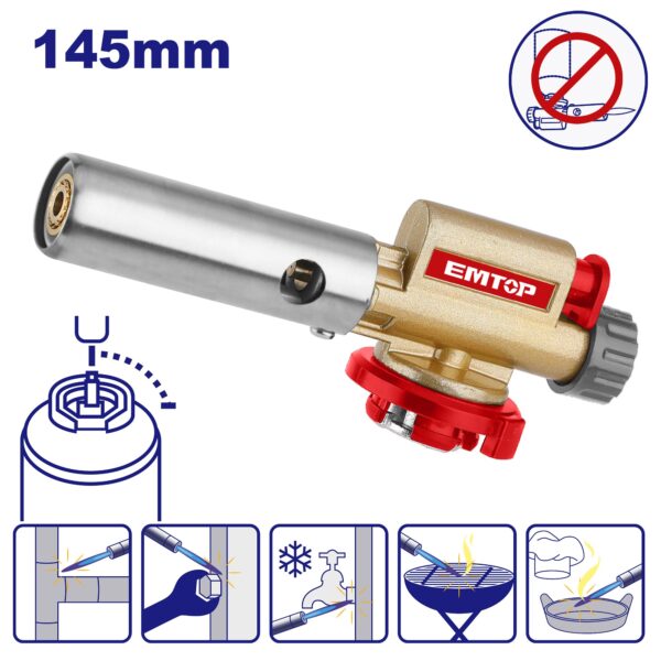 Soplete a butano enc electrico 1300° 145mm TV EMTOP