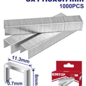 Caja De Grapa 8 X 11,3 X 0,7Mm 1000Pzs Emtop Enal0108