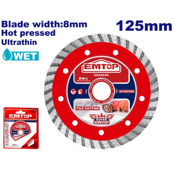 Disco de widia ULTRAFINO 125mmx22,2mmx8mm EMTOP