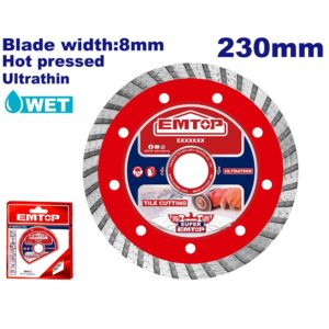 Disco de widia ULTRAFINO 230mmx22,2mmx8mm EMTOP