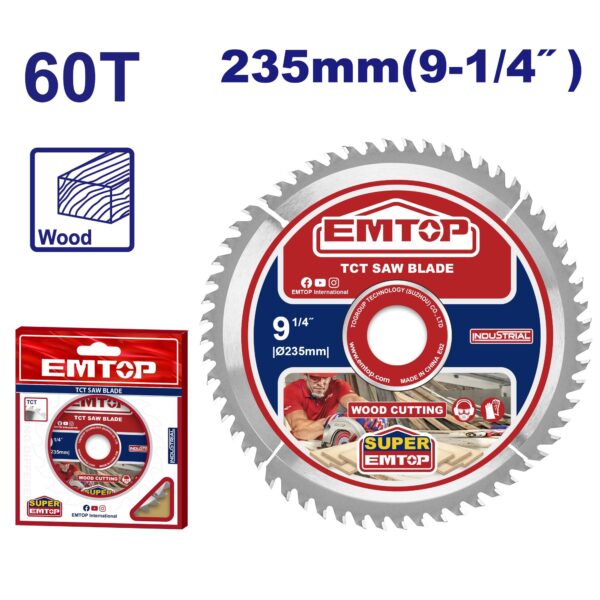 Sierra Circular INDUSTRIAL 235mm 60T 30/25/16mm EMTOP