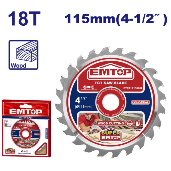 Sierra Circular INDUSTRIAL 115mm 18T EMTOP