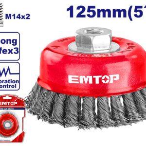 Cepillo copa 125mm TRENZADO c/tca industrial EMTOP