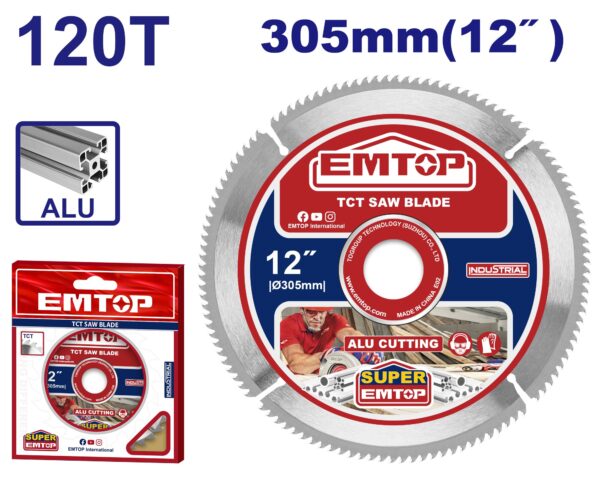 Sierra Circular P/aluminio 305Mm 120T Buje De 16,25 Y 30Mm EMTOP