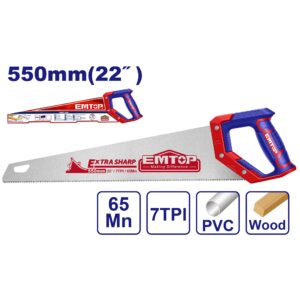 Serrucho carpintero INDUSTRIAL 550mm 7TPI triple afilado