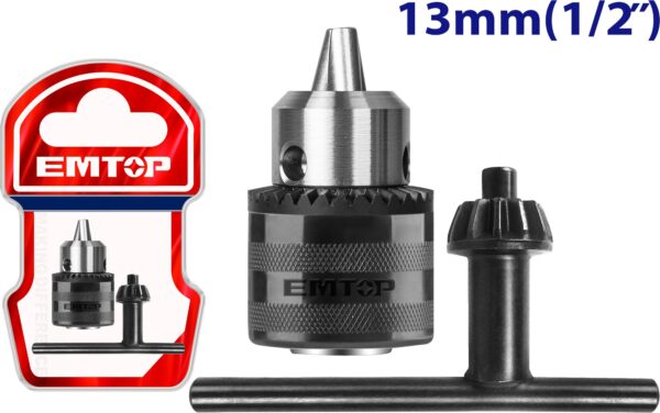 Mandril Industrial 1,5 a 13mm enc 1/2-20UNF EMTOP