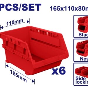 Set x 6 bins storage encastrable 165x110x80mm TV