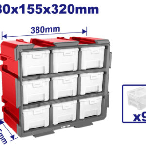 Organizador Modular incoloro 380x155x320mm 9 unid