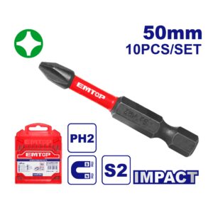 Set x 10u puntas PH2 x 50mm alto impacto S2 mag In