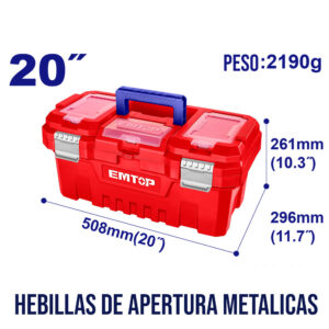 Caja plastica 20pul 508x296x261 c/bandeja 22KG CIE