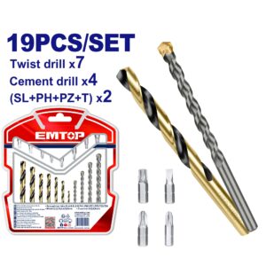 Set de 19 pz puntas y mechas AR y Widia EMTOP ECBD
