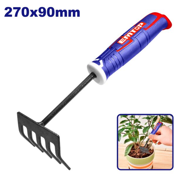 Rastrillo jardinero metalico 2,5 varilla 8mm 270mm