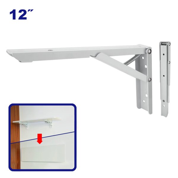 Mensula 12 pulg blanco rebatible chapa 1,4mm EMTOP