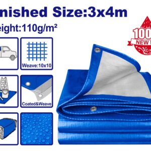 Lona Cobertora Con Ojales Alum 3X4Mt Poliet Mallad