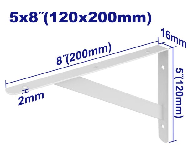 Mensula Reforz Blanca 20X12Cm 2Mm 6 Aguj Tv Emzj23
