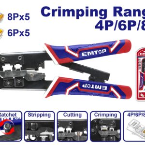 Pinza crimpeadora red 4/6/8P funcion pela y corta