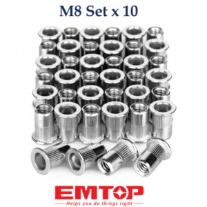 Remache Roscado M8 Set X 10 Unid Emtop Sp-N.m8