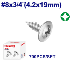 Tornillo Autoperf Cabeza Truss Zinc 8X3/4 4,2X19Mm