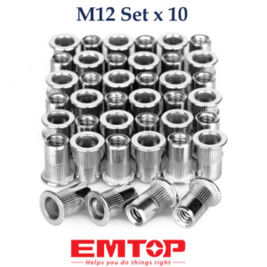 Remache Roscado M12 Set X 10 Unid Emtop Sp-N.m12
