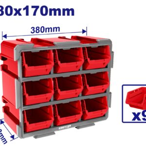 Organizador Modular bins storage 380x170x320mm 9 u