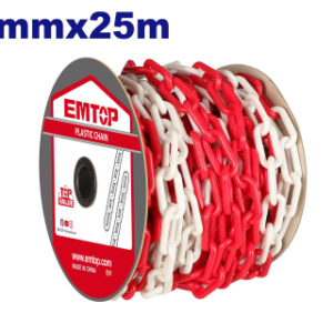 Rollo Cadena Plastica Roja/Blanca 8Mmx25M Emj6A48