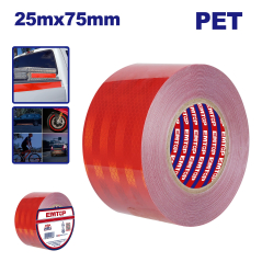 Cinta Reflectiva Roja 75Mm X 25Mt Emtop