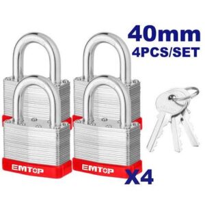 Set 4 Candado laminado 40mm igual combinacion cil